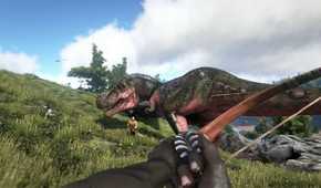 Hunting a T. Rex in ARK: Survival Evolved