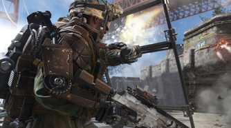 A screenshot of gameplay showing the EXO shield in Call of Duty: Advanced Warfare