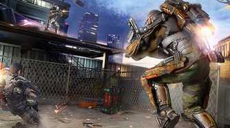 A screenshot of gameplay from the Skyrise section of Call of Duty: Advanced Warfare