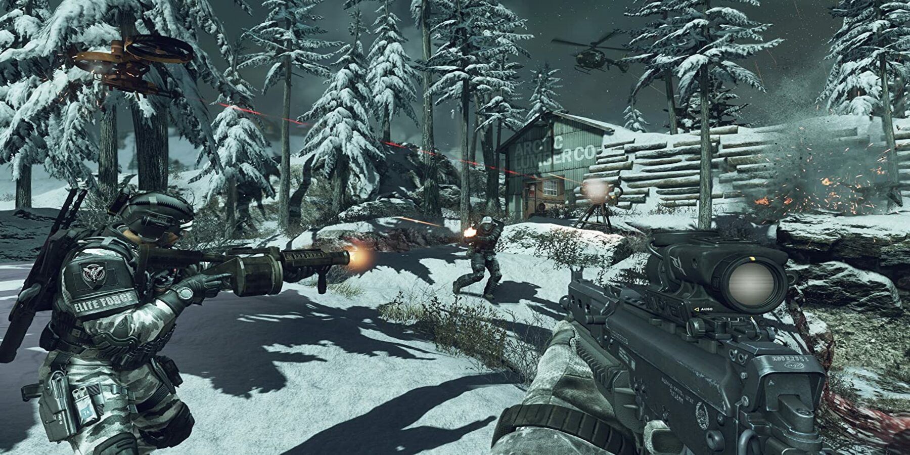 A screenshot of a multiplayer gameplay in Call of Duty Ghosts