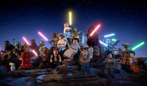 A screenshot of the characters in LEGO Star Wars: The Skywalker Saga