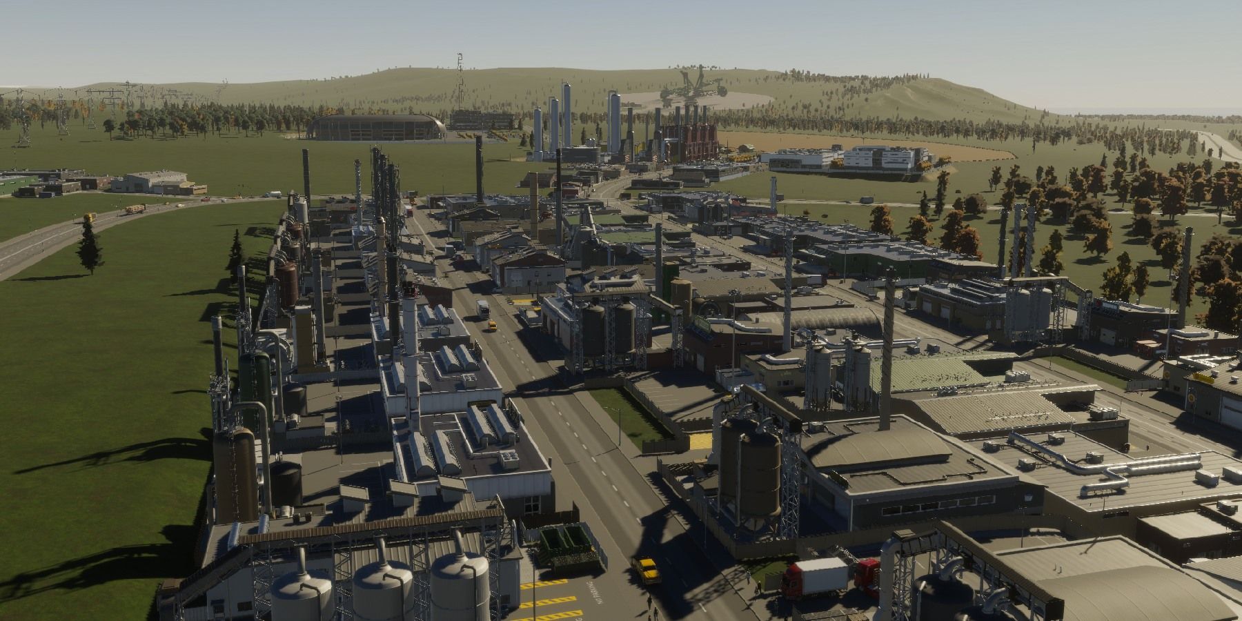 An industrial complex in a city