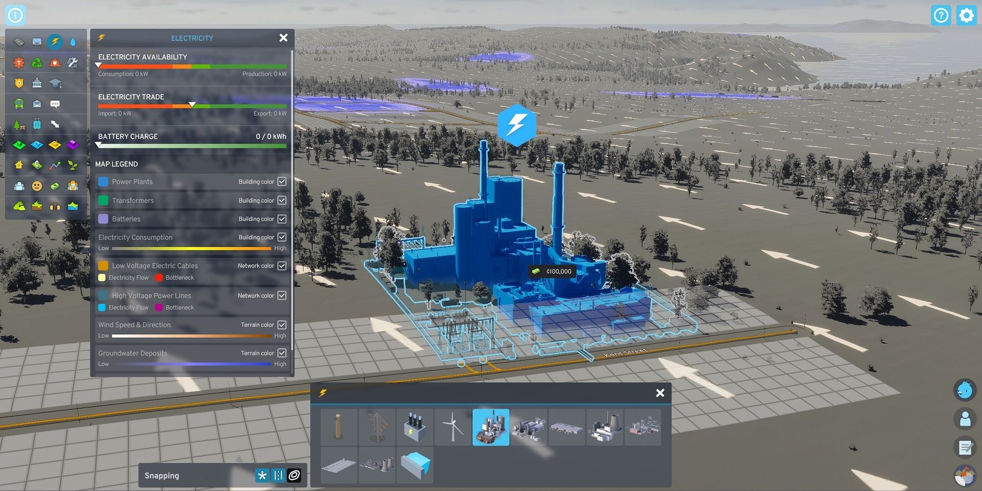 Construction Blueprints when placing a building in Cities: Skylines 2