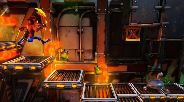 crash bandicoot jumping to a platform