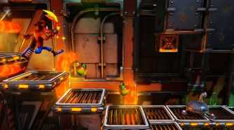 crash bandicoot jumping to a platform