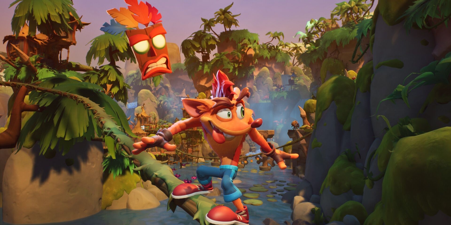 vine-grinding in crash bandicoot 4
