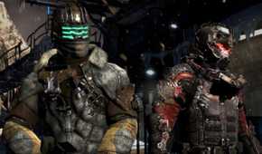 Isaac and Carver pose in Dead Space 3