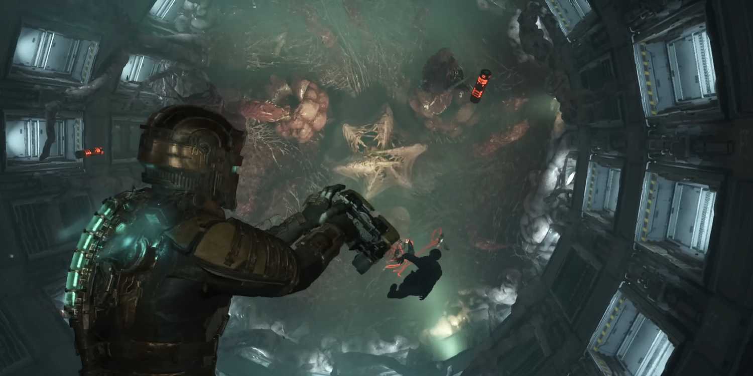 Isaac fighting a massive monster on a space ship
