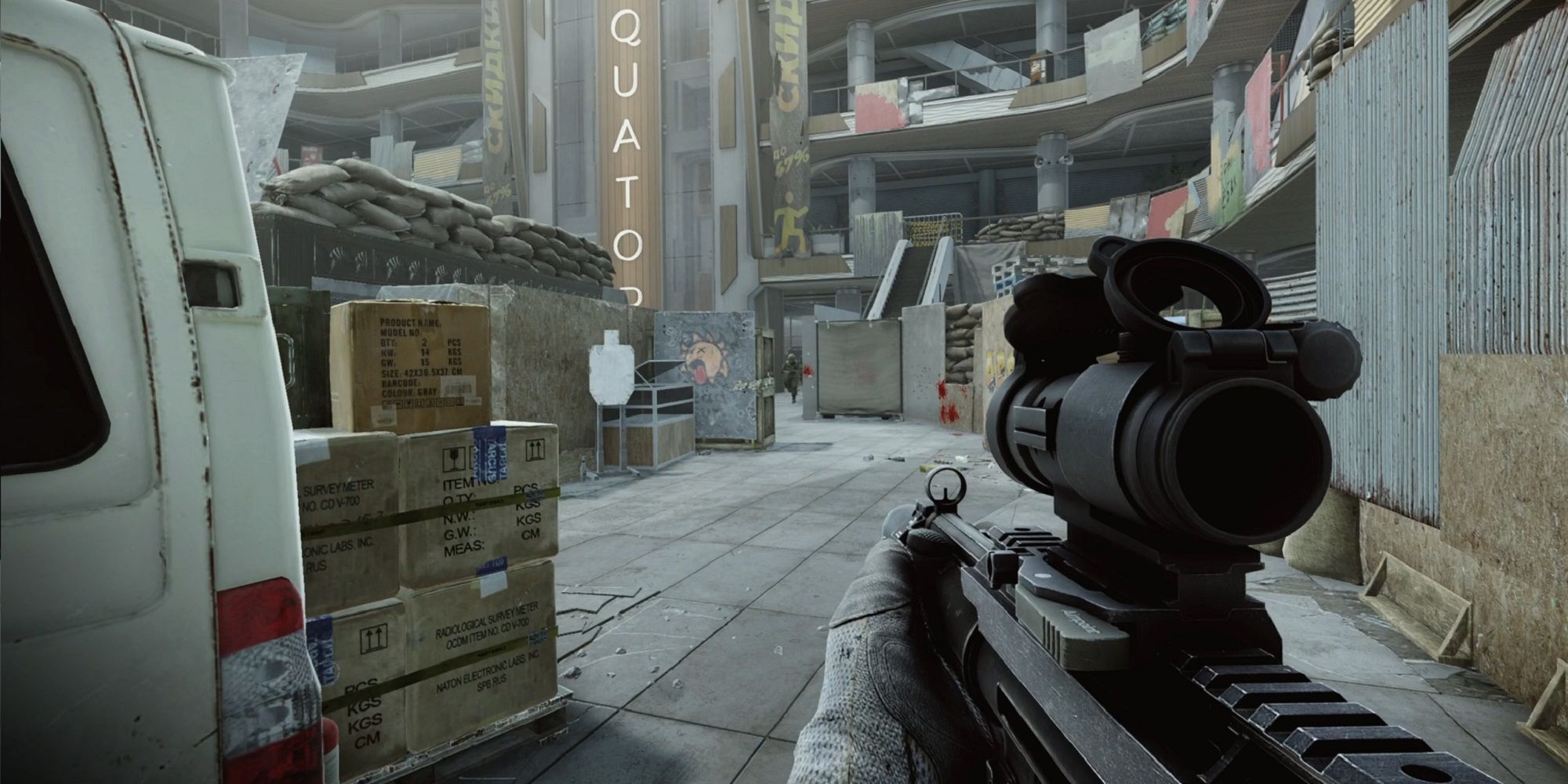 escape from tarkov soldier in a city plaza