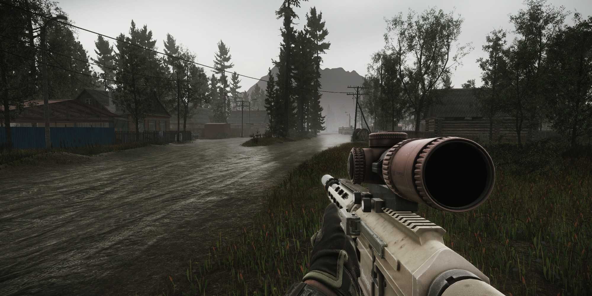 escape from tarkov rainy dirt road