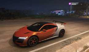 forza horizon 5 acura nsx orange and white car