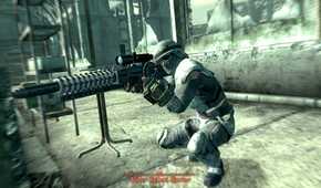 Fallout 3 screenshot of an NPC manning a gun turret