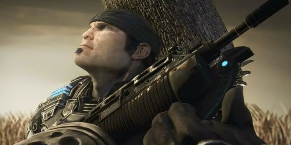 gears of war 2 Marcus leaning on a tree