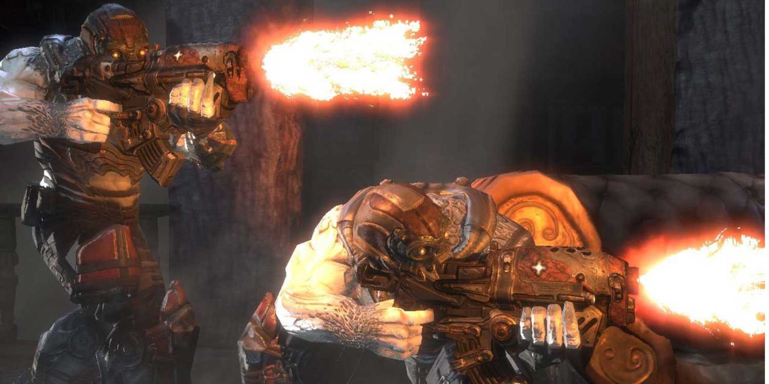 gears of war 2 two locust shooting