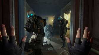 Soldiers pointing their guns at the player