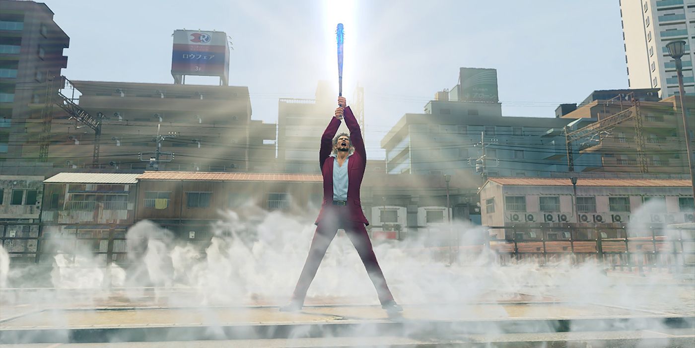 Yakuza: Like A Dragon Ichiban holding his bat like a sword