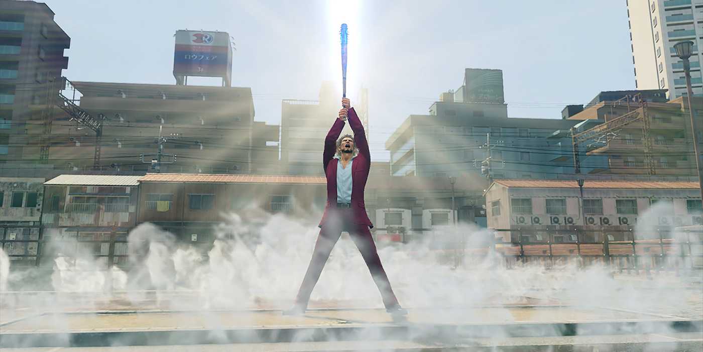 Yakuza: Like A Dragon Ichiban holding his bat like a sword