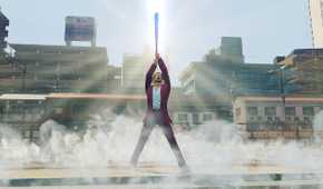 Yakuza: Like A Dragon Ichiban holding his bat like a sword