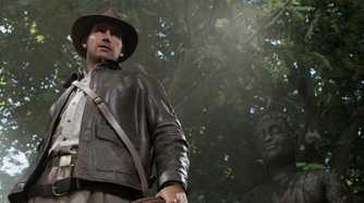 A screenshot of Indy holding his whip in Indiana Jones and the Great Circle
