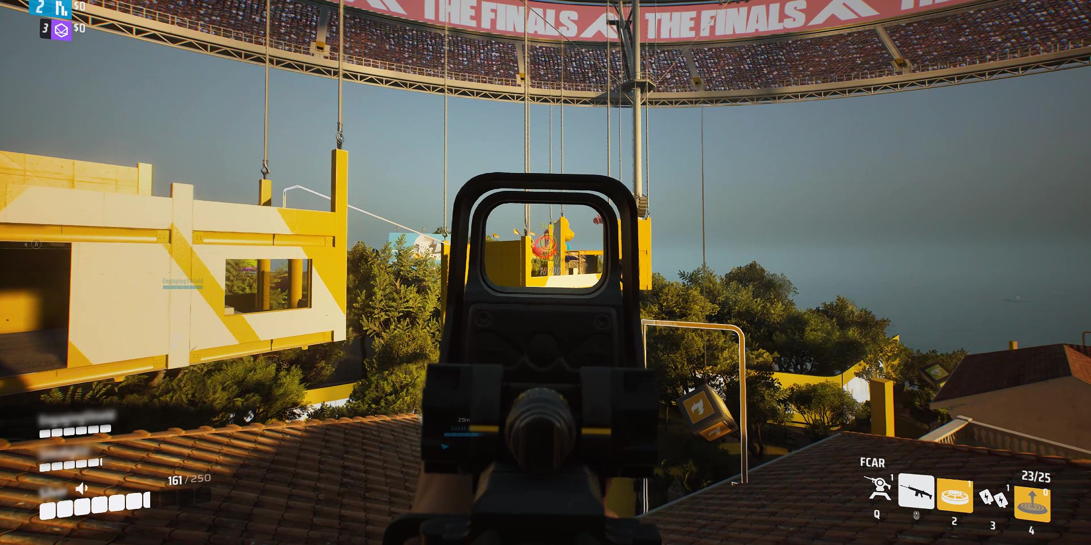 Aiming a gun in the finals