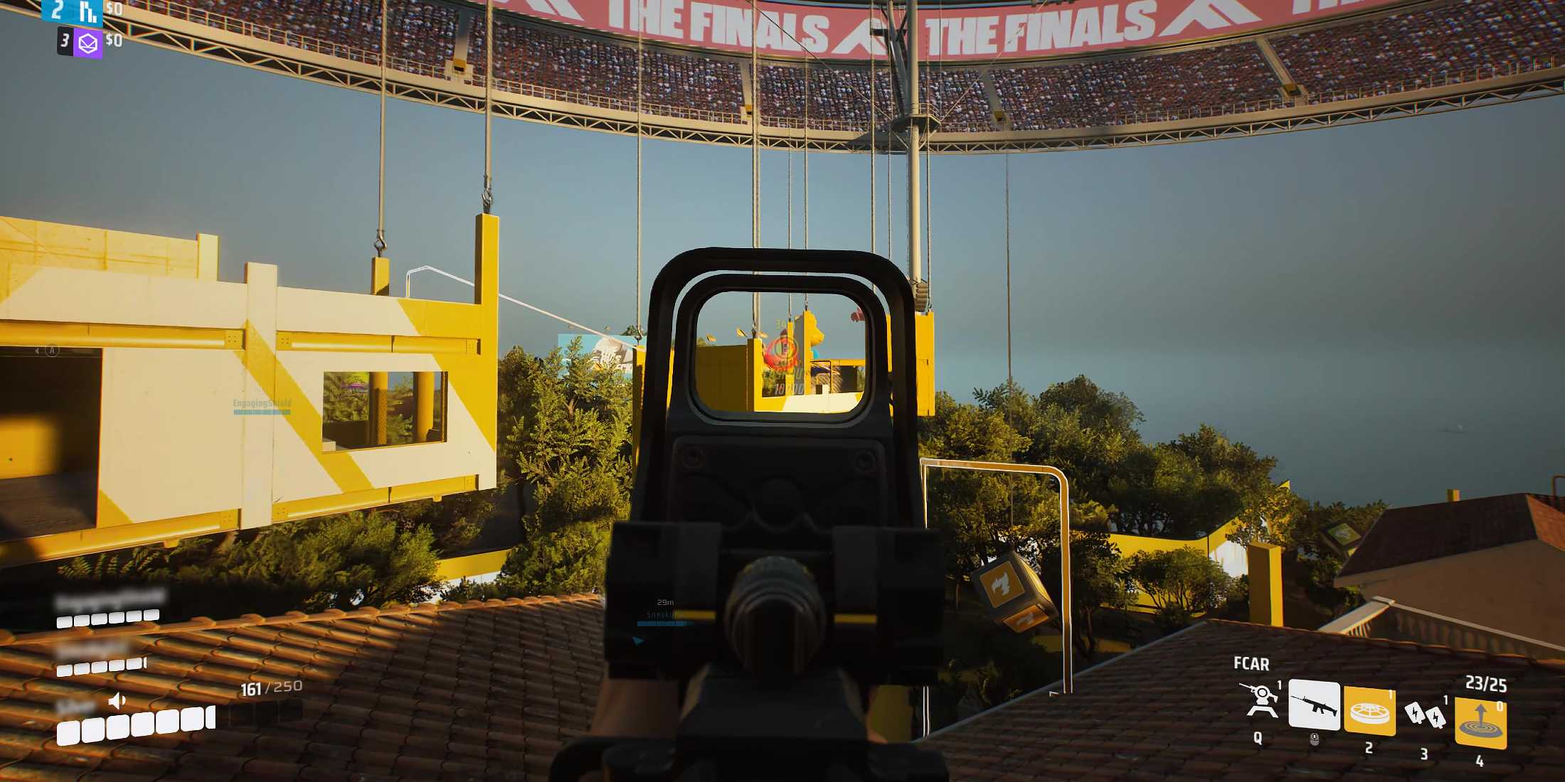 Aiming a gun in the finals