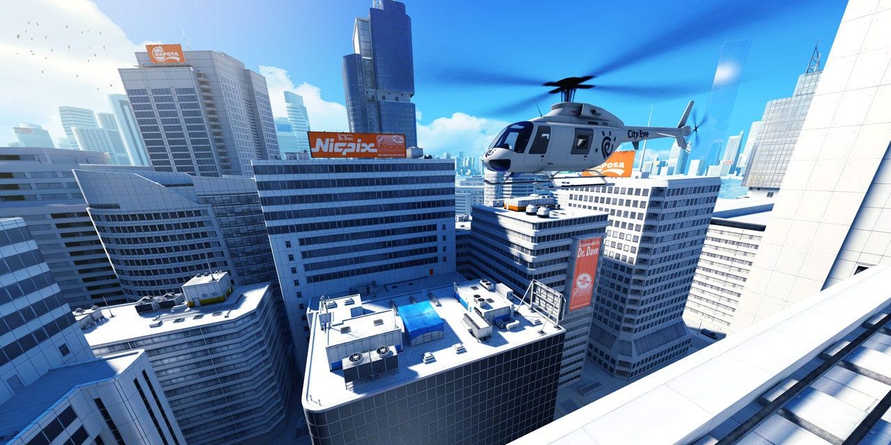 Mirror's Edge helicopter passing by