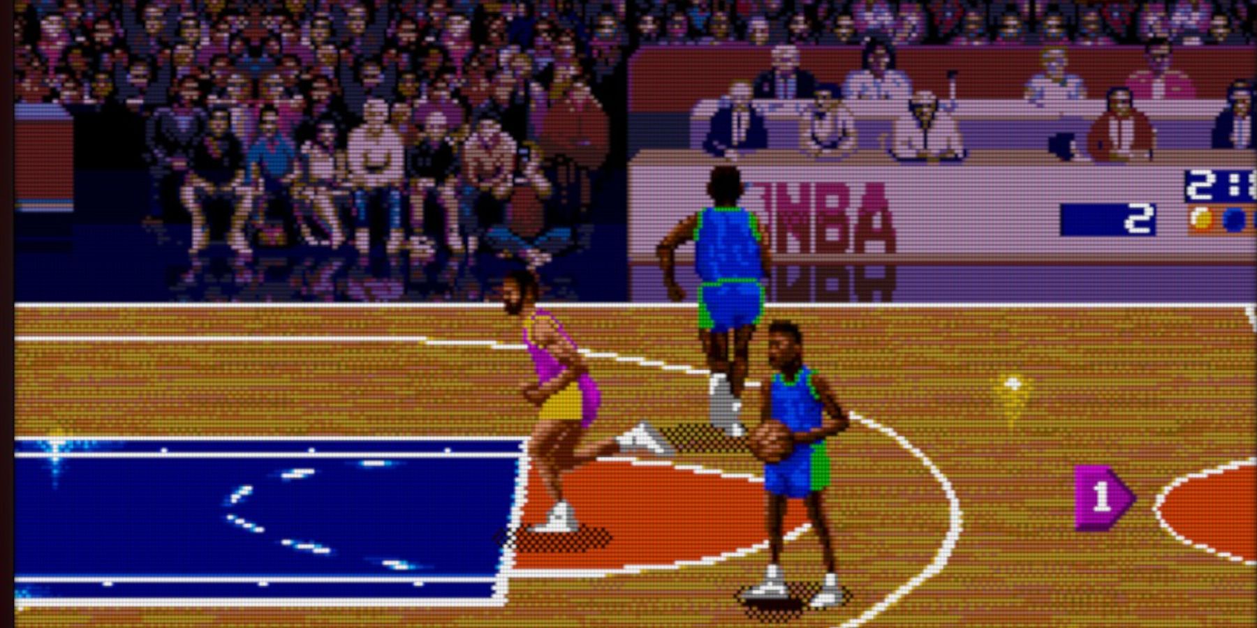 NBA Jam, player holding a basketball