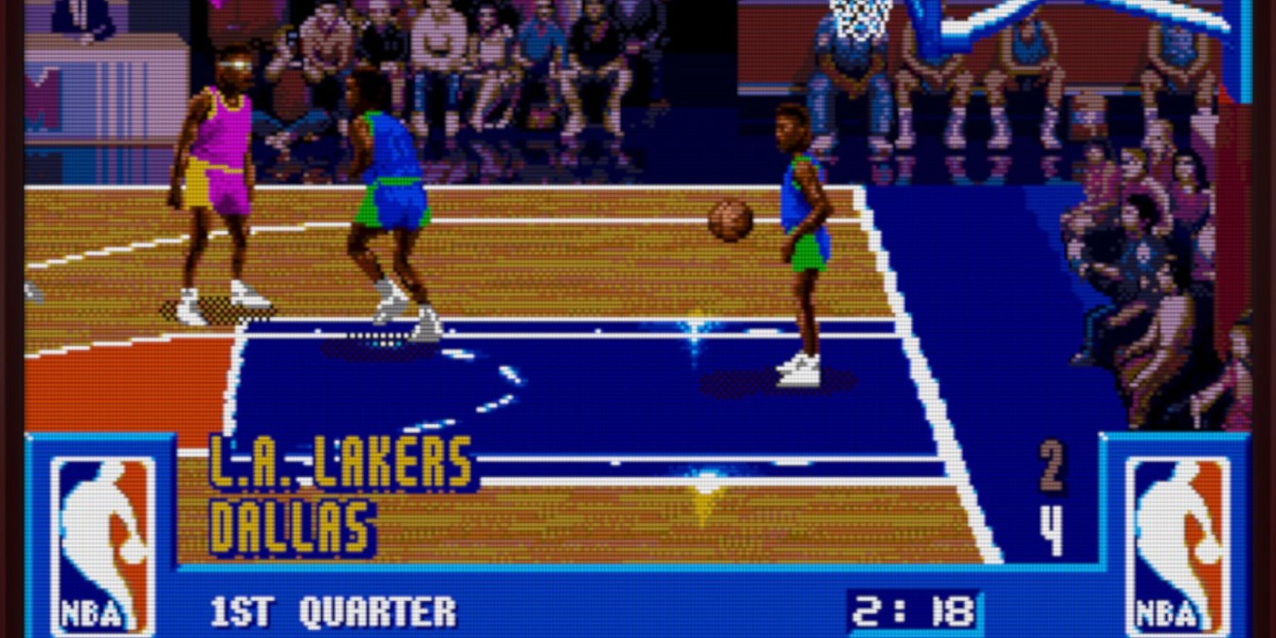 nba jam match featuring Lakers vs Dallas