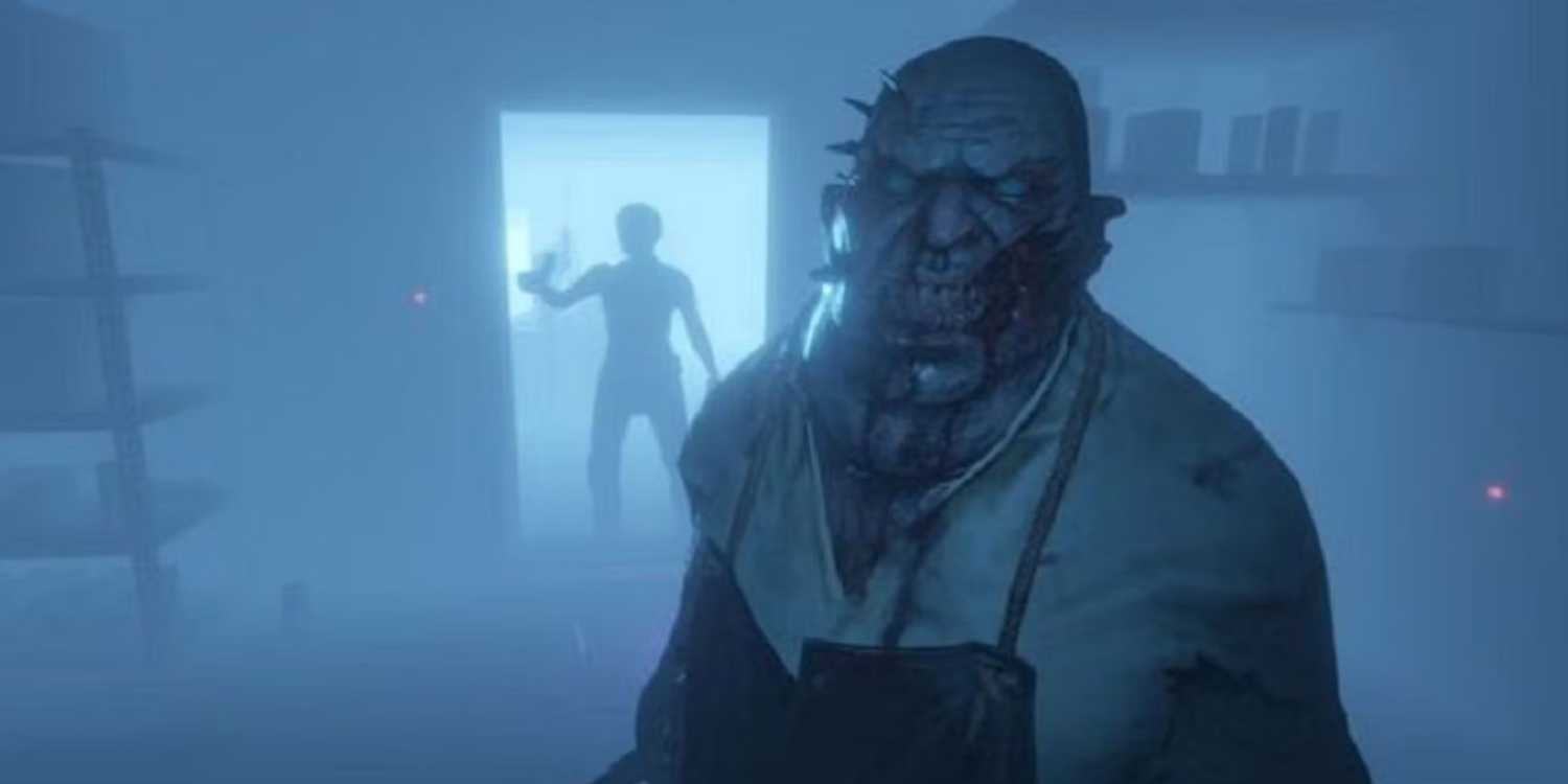 Screenshot from Phasmophobia video game of ghost with spikes coming out of his head and a bloody face.