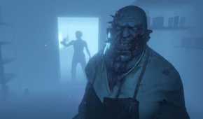 Screenshot from Phasmophobia video game of ghost with spikes coming out of his head and a bloody face.