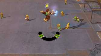 super mario strikers donkey kong preparing a shot