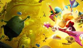 Rayman playing a guitar