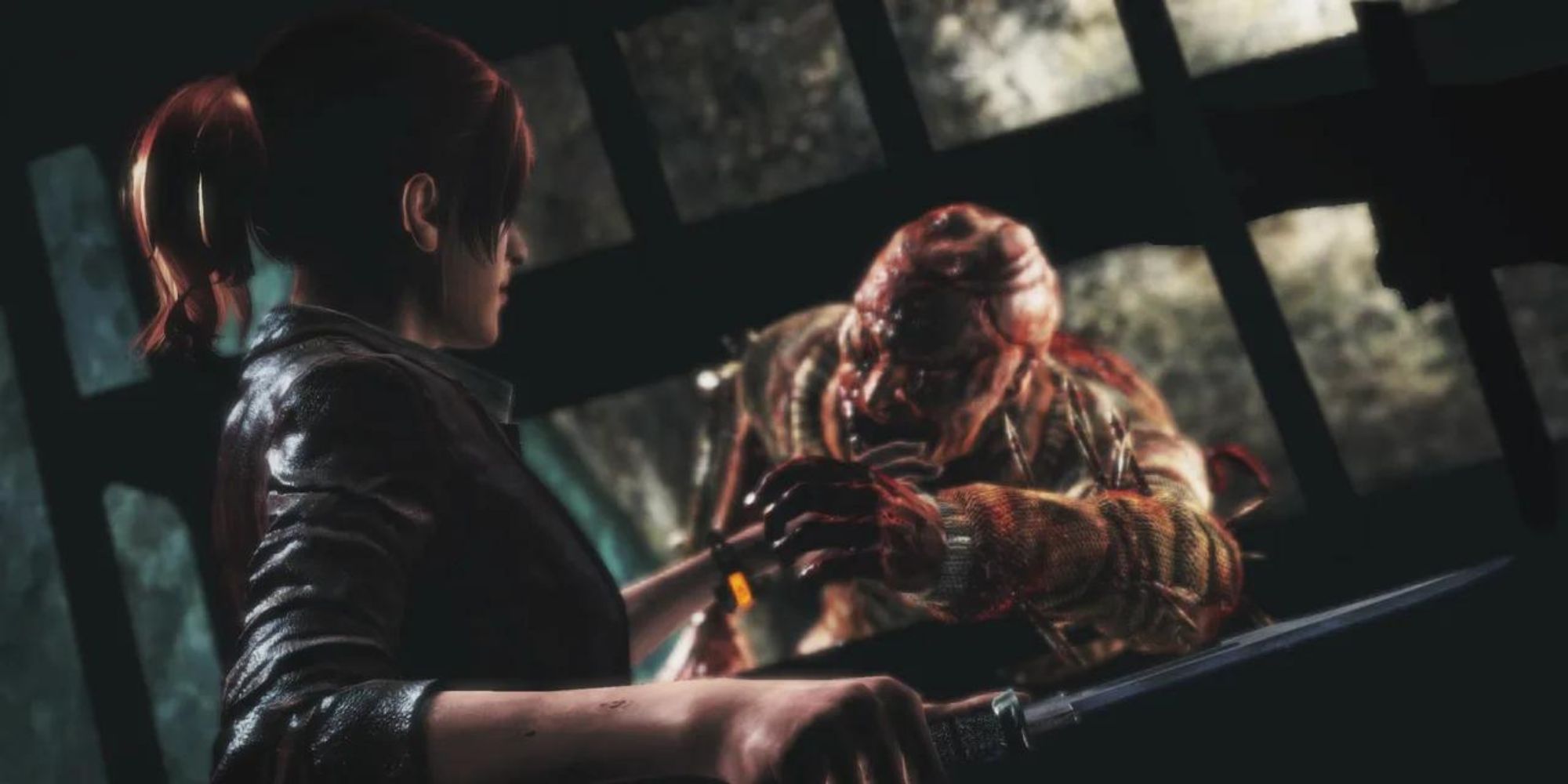 Jill being grabbed by a monster in Resident Evil 3