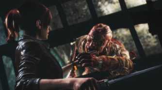 Jill being grabbed by a monster in Resident Evil 3