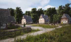 A small village in Manor Lords