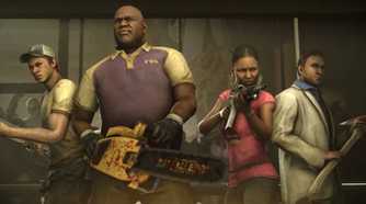 Screenshot of the four survivors in Left 4 Dead 2