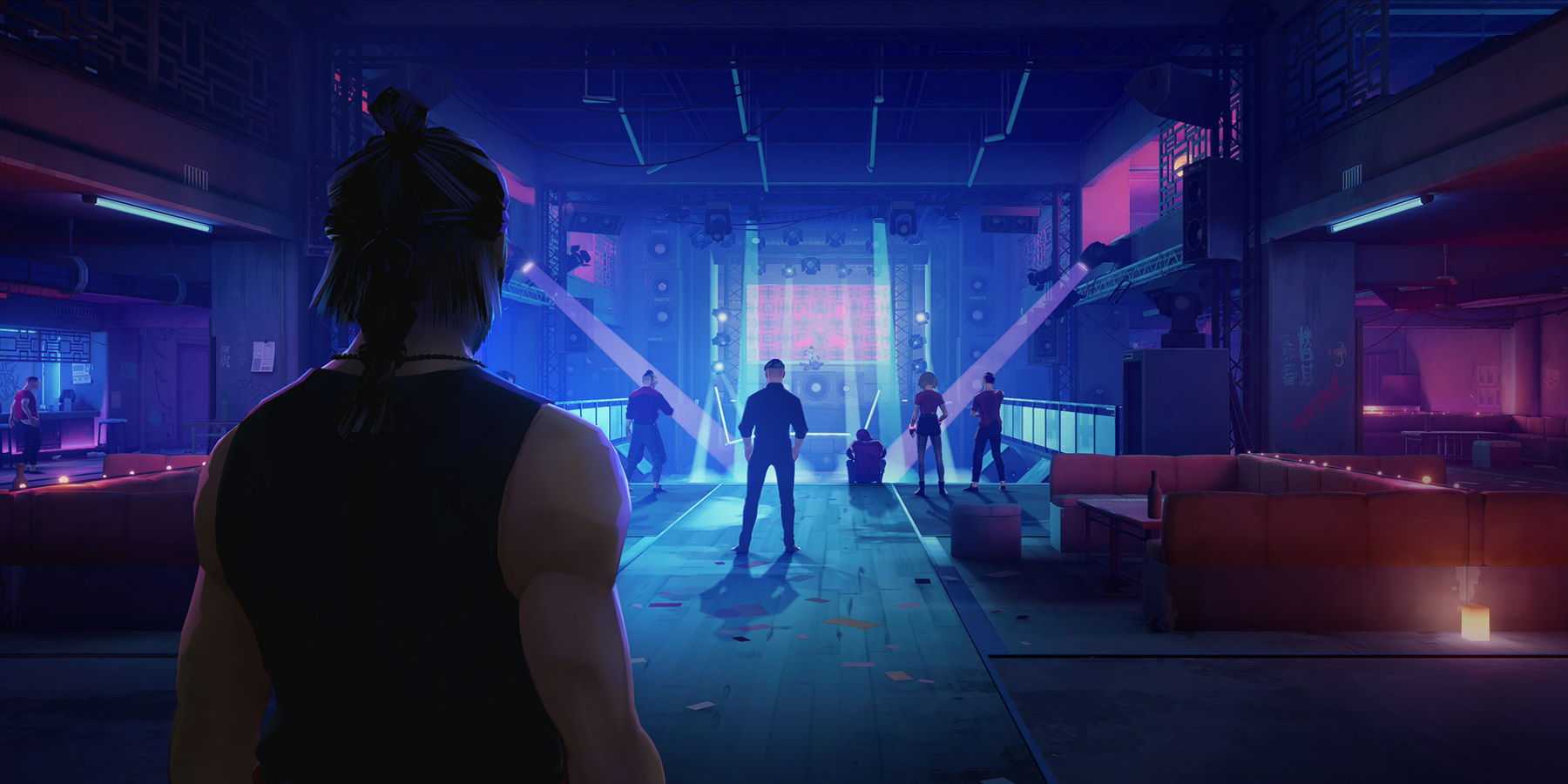 entering a night club, and multiple enemies stand in their way.