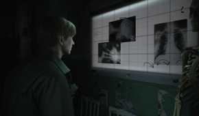 James looking at an x-ray in a hospital room