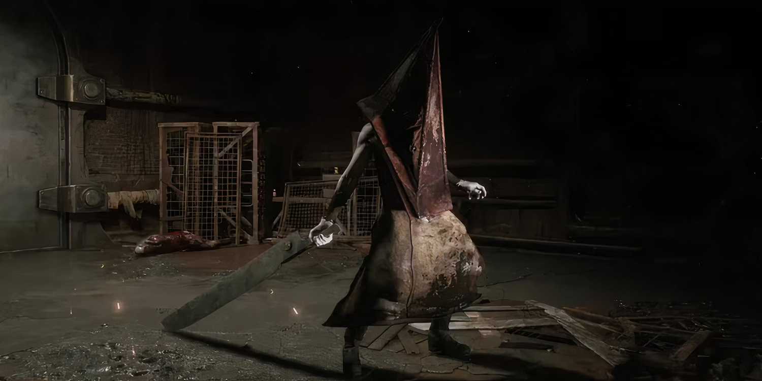 A close-up of pyramid head in Silent Hill 2