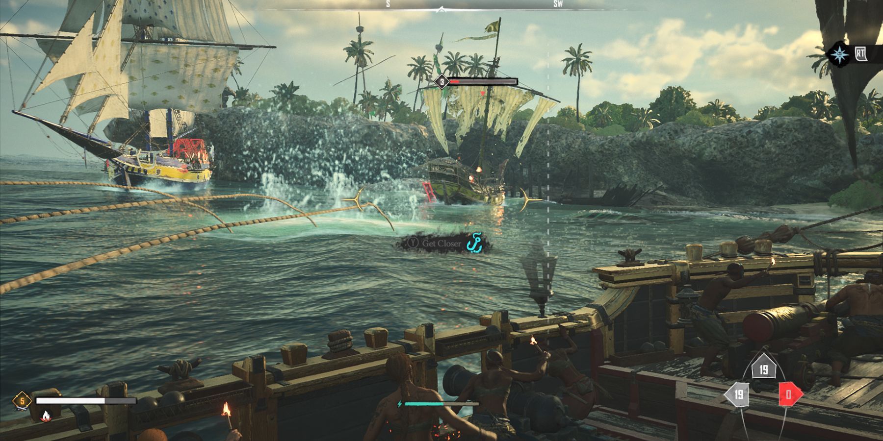 Boarding a ship in skull and bones