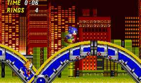 A screenshot of gameplay for Sonic the Hedgehog 2.