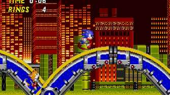 A screenshot of gameplay for Sonic the Hedgehog 2.