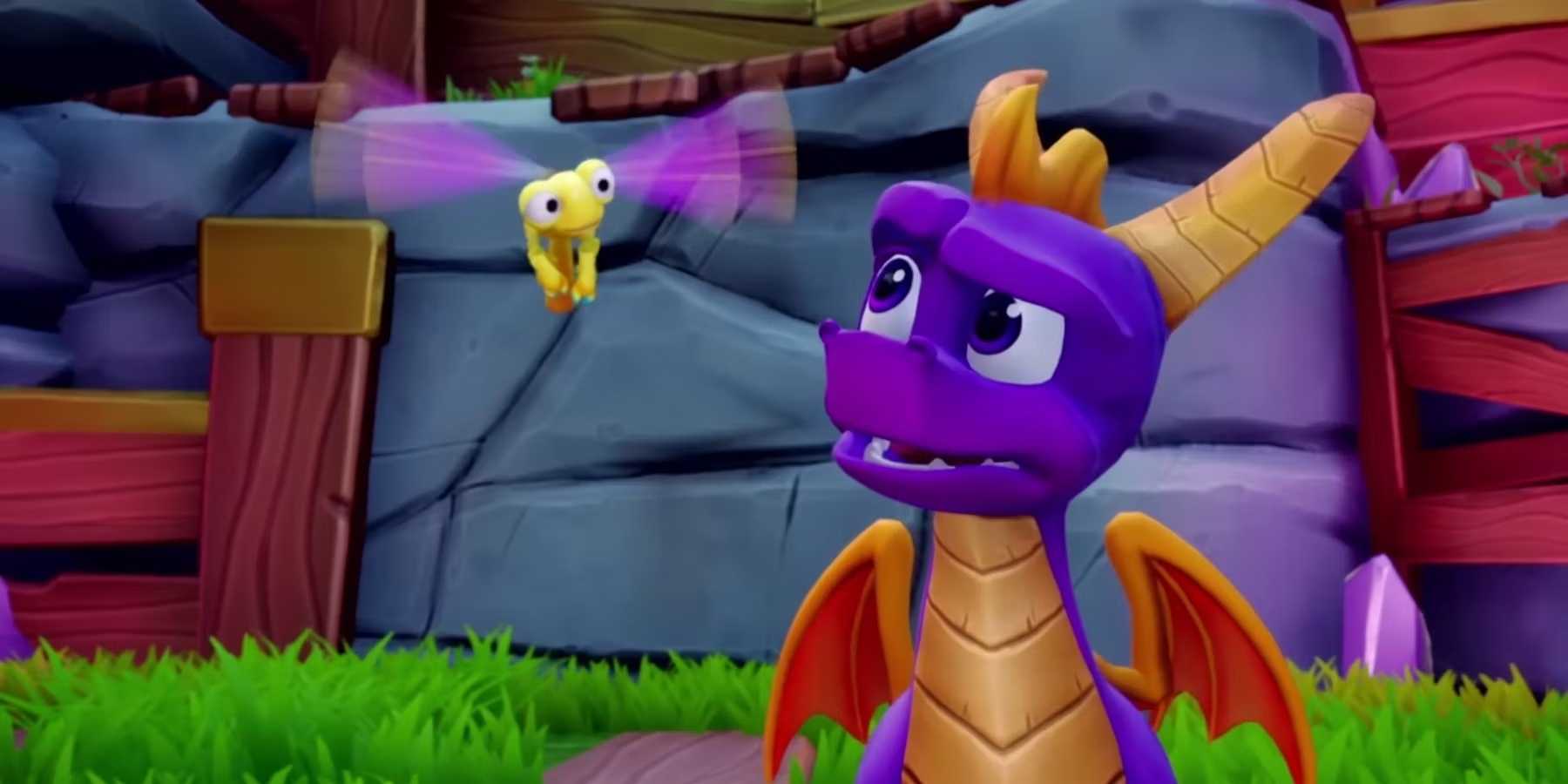Spyro talking to a flying creature