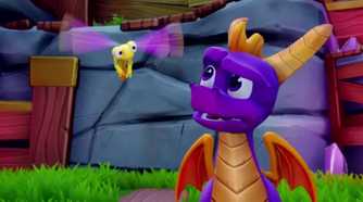 Spyro talking to a flying creature