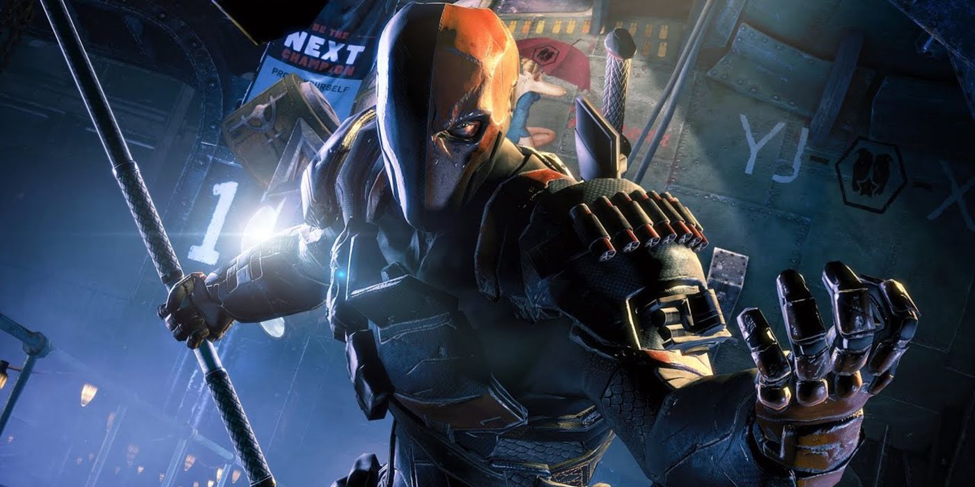 A screenshot of Deathstroke in Suicide Squad Kill the Justice League