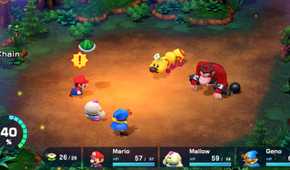 super mario rpg combat in a forest