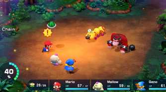 super mario rpg combat in a forest