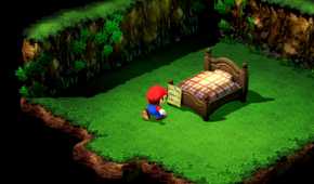 Super Mario RPG Mario Sleeping on bed to begin side quest