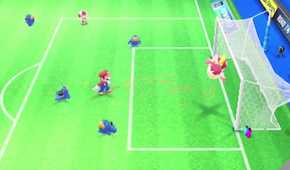 super mario strikers Mario in front of goal