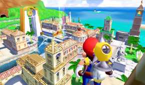 super mario sunshine Mario overlooking delfino plaza